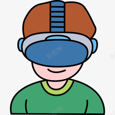 虚拟现实眼镜未来技术20彩色图标