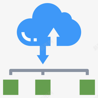 云存储网络技术19扁平图标