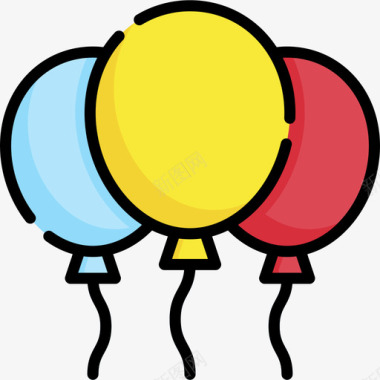 气球78度直线颜色图标