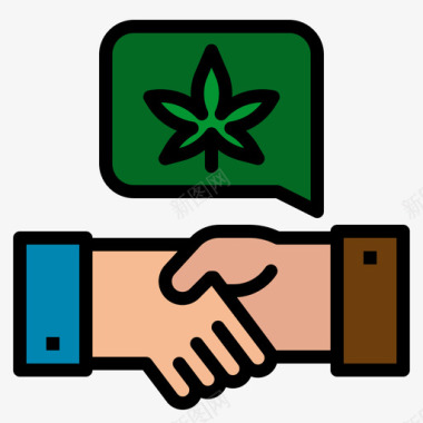 协议大麻10线性颜色图标