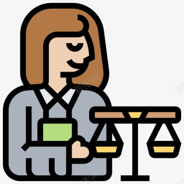 律师职业女性4直系肤色图标