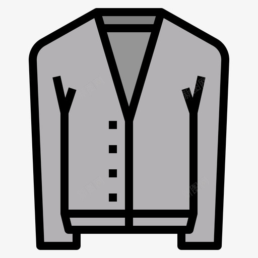 开衫服装24线性颜色svg_新图网 https://ixintu.com 开衫 服装 线性 颜色