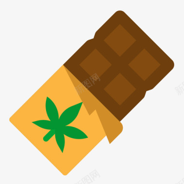 巧克力棒大麻11扁平图标
