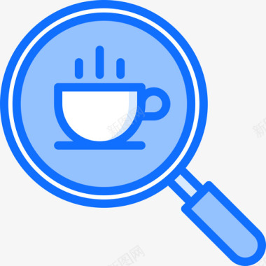 咖啡杯46号咖啡厅蓝色图标