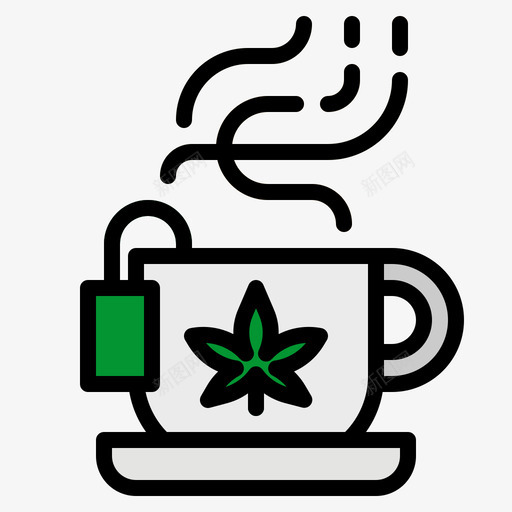 茶大麻10线性颜色svg_新图网 https://ixintu.com 大麻 线性 颜色