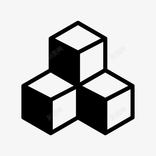 堆积盒方块立方体svg_新图网 https://ixintu.com 堆积 六边形 方块 立方体