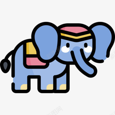 大象印度76线形颜色图标