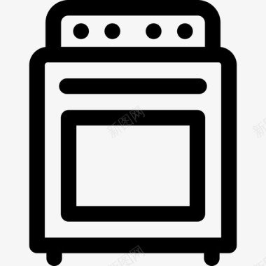 烤箱家庭生活27线性图标