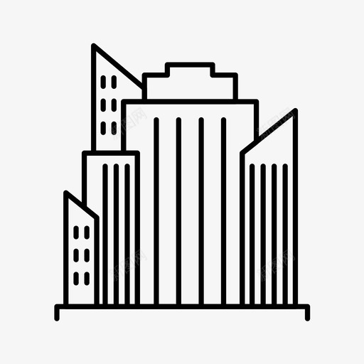 建筑城市轮廓图标svg_新图网 https://ixintu.com 城市 建筑 轮廓 图标
