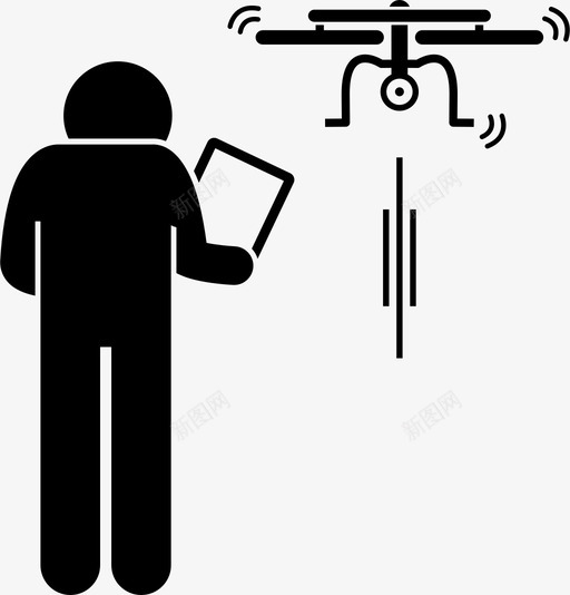 带平板的飞行无人机控制人svg_新图网 https://ixintu.com 平板 飞行 无人机 控制