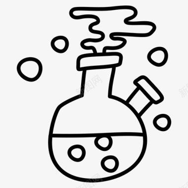 实验室研究化学烧瓶化学反应图标