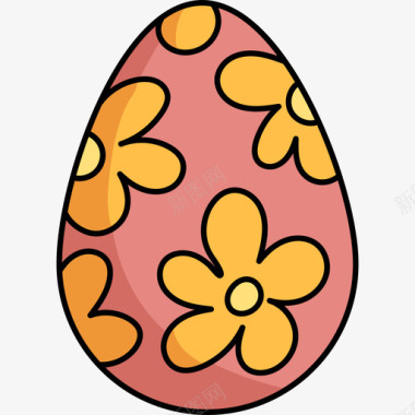 复活节彩蛋复活节30日彩色图标