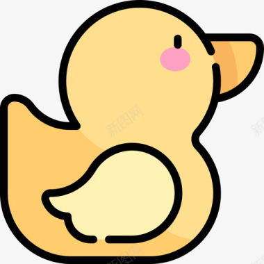 橡胶鸭婴儿147线性颜色图标