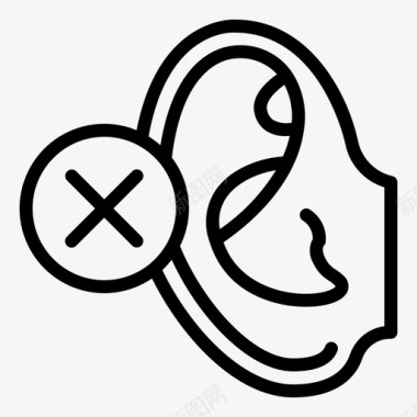 耳聋疾病耳朵图标