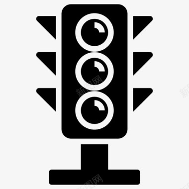 交通信号灯指示灯道路标志图标