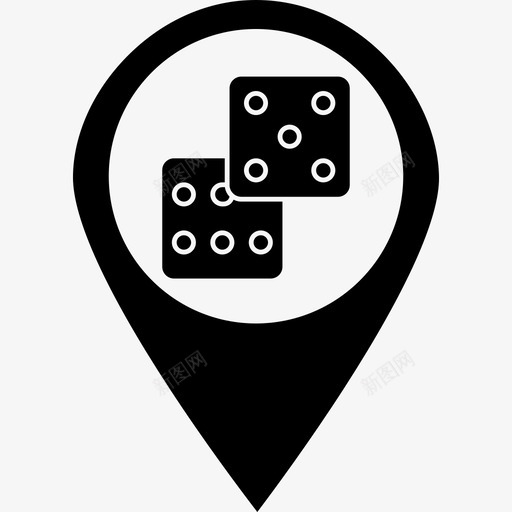 赌场俱乐部骰子svg_新图网 https://ixintu.com 图钉 赌场 俱乐部 骰子 地图 v30