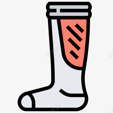 袜子足球元素5线性颜色图标