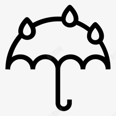 下雨雨伞天气1图标