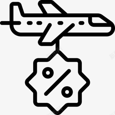 航班旅行应用程序32线性图标