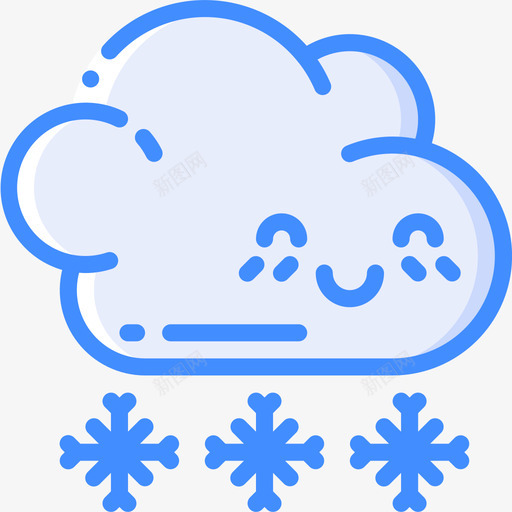 雪可爱的天气4蓝色svg_新图网 https://ixintu.com 可爱 爱的 天气 蓝色