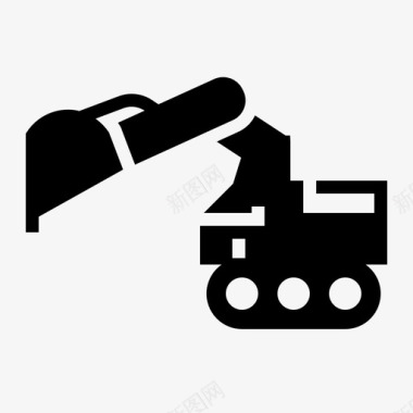 挖泥车挖掘机运输工具图标