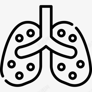 肺炎病毒传播10线状图标