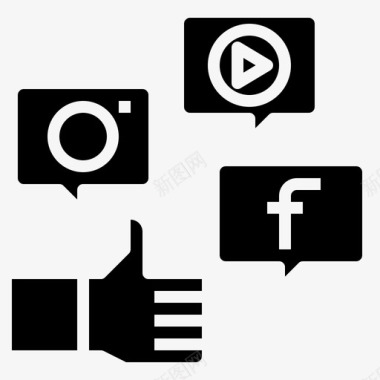 社交媒体网络技术21填充图标