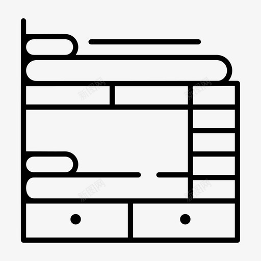 床双层床家具svg_新图网 https://ixintu.com 睡觉 双层 家具 旅馆 随意 间隙