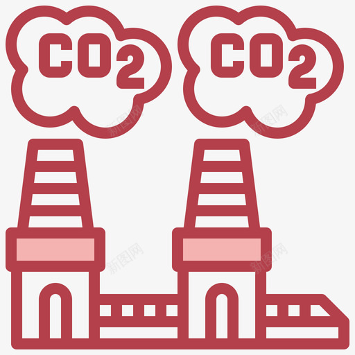 二氧化碳气候变化36红色svg_新图网 https://ixintu.com 二氧化碳 气候变化 红色