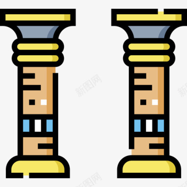 埃及81柱线形颜色图标