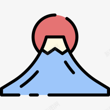富士山日本102线性颜色图标