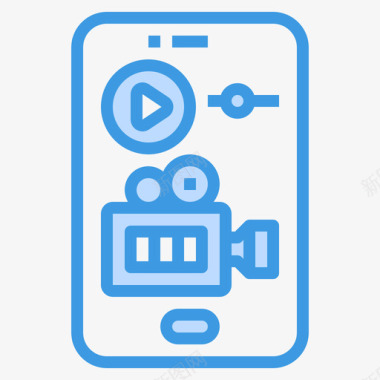 流媒体智能手机技术10蓝色图标