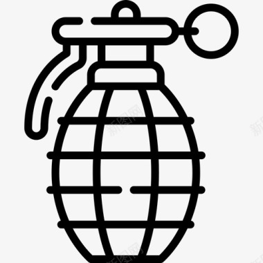 手榴弹军用89直线型图标