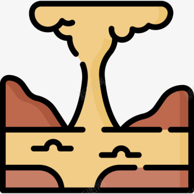 喷发自然灾害42线状颜色图标