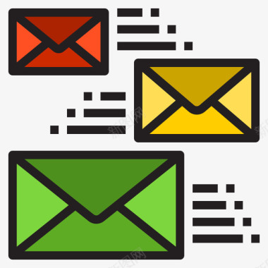 邮件营销184线性颜色图标