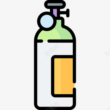 气瓶实验室69线性颜色图标