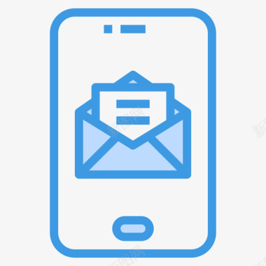 电子邮件智能手机技术10蓝色图标