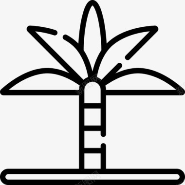 棕榈树摩洛哥10线形图标