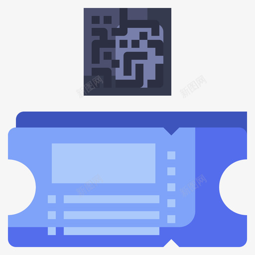 车票条形码和二维码10扁平svg_新图网 https://ixintu.com 车票 条形码 二维 扁平