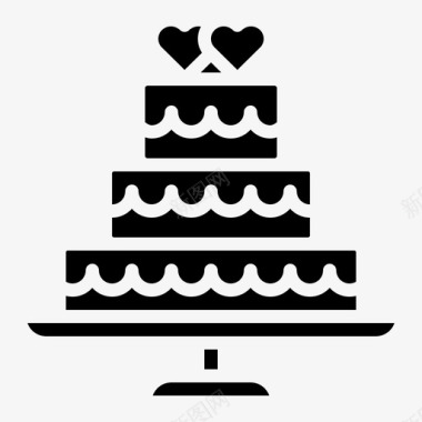 结婚蛋糕婚礼蛋糕面包店图标