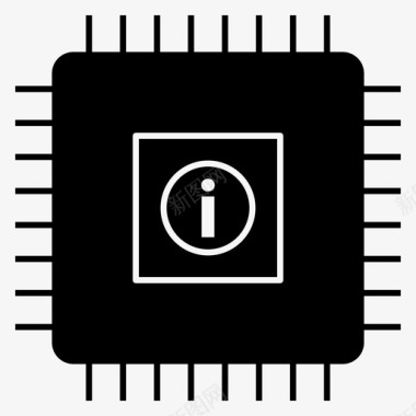 微芯片计算机芯片计算机处理器图标
