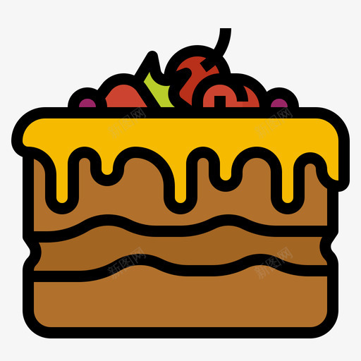 蛋糕食品和饮料15线性颜色svg_新图网 https://ixintu.com 蛋糕 食品 饮料 线性 颜色