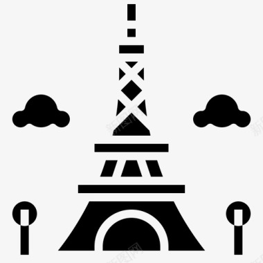 埃菲尔铁塔建筑建筑和城市图标