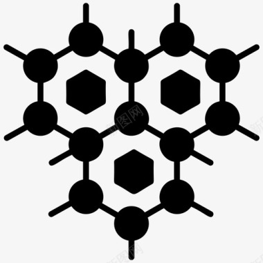 分子结构排列链网络图标