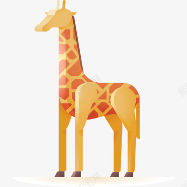 长颈鹿动物98彩色图标