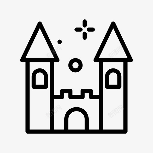 城堡玩具48线性svg_新图网 https://ixintu.com 城堡 玩具 线性