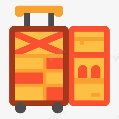 行李旅行包装7扁平图标