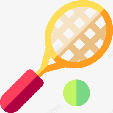 网球活跃生活方式44平坦图标