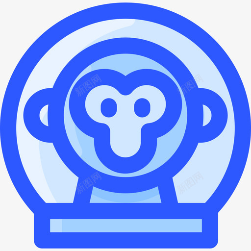 猴子太空219蓝色svg_新图网 https://ixintu.com 猴子 太空 蓝色