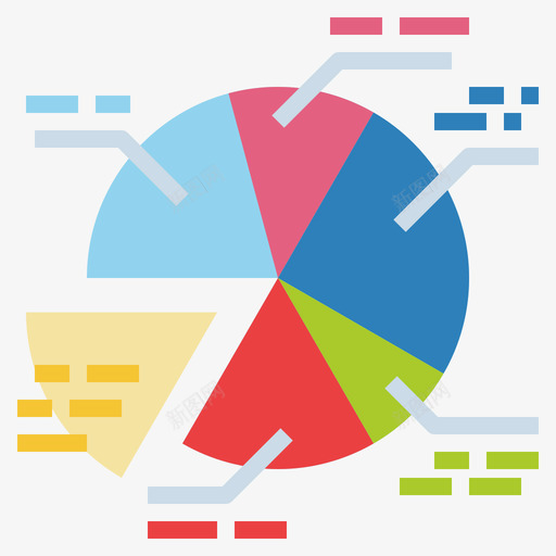 饼图数据分析16扁平svg_新图网 https://ixintu.com 饼图 数据分析 扁平